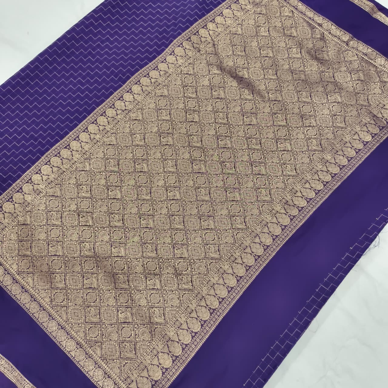 Viscose Crepe Saree- Purple