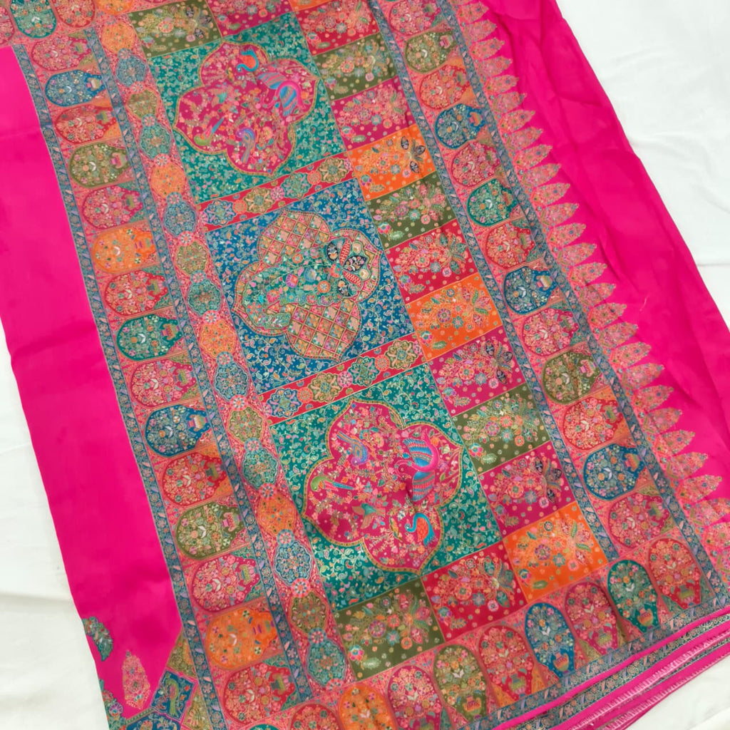 Pashmina Silk Saree- Rani Pink