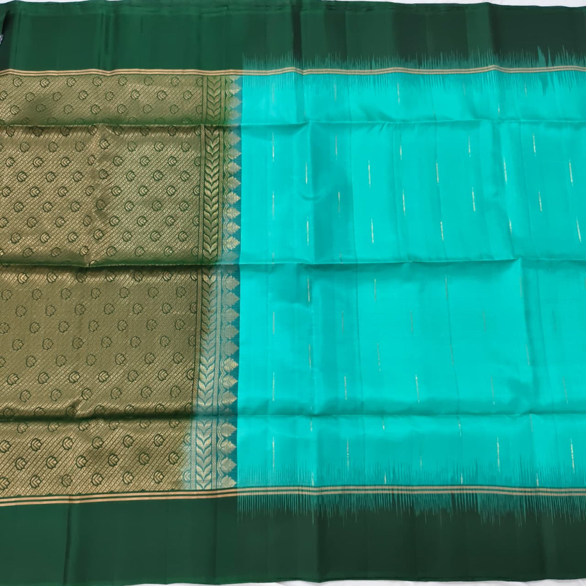 Pure Kanchi Soft Silk Saree – Light Blue and Green