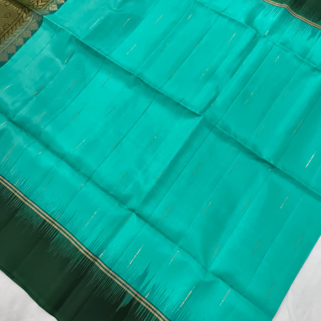 Pure Kanchi Soft Silk Saree – Light Blue and Green