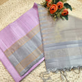 Pure Kanchi Soft Silk Saree – Lavender and Grey
