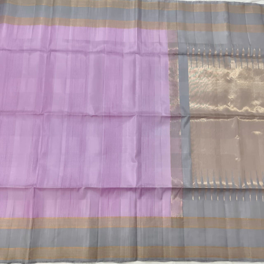 Pure Kanchi Soft Silk Saree – Lavender and Grey