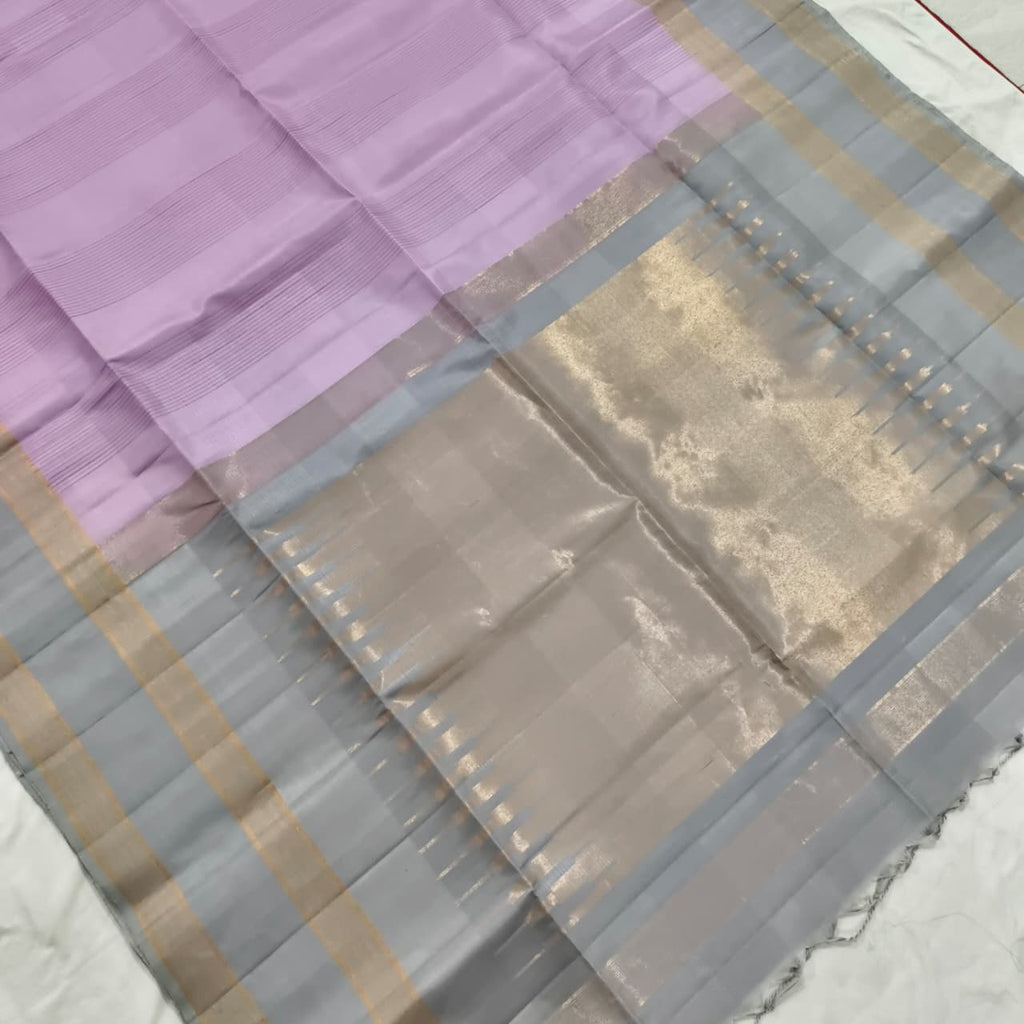 Pure Kanchi Soft Silk Saree – Lavender and Grey