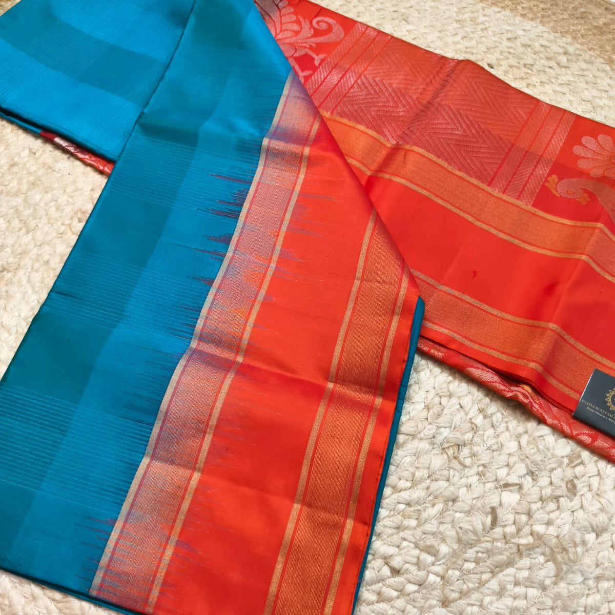 Pure Kanchi Soft Silk Saree – Blue and Orange