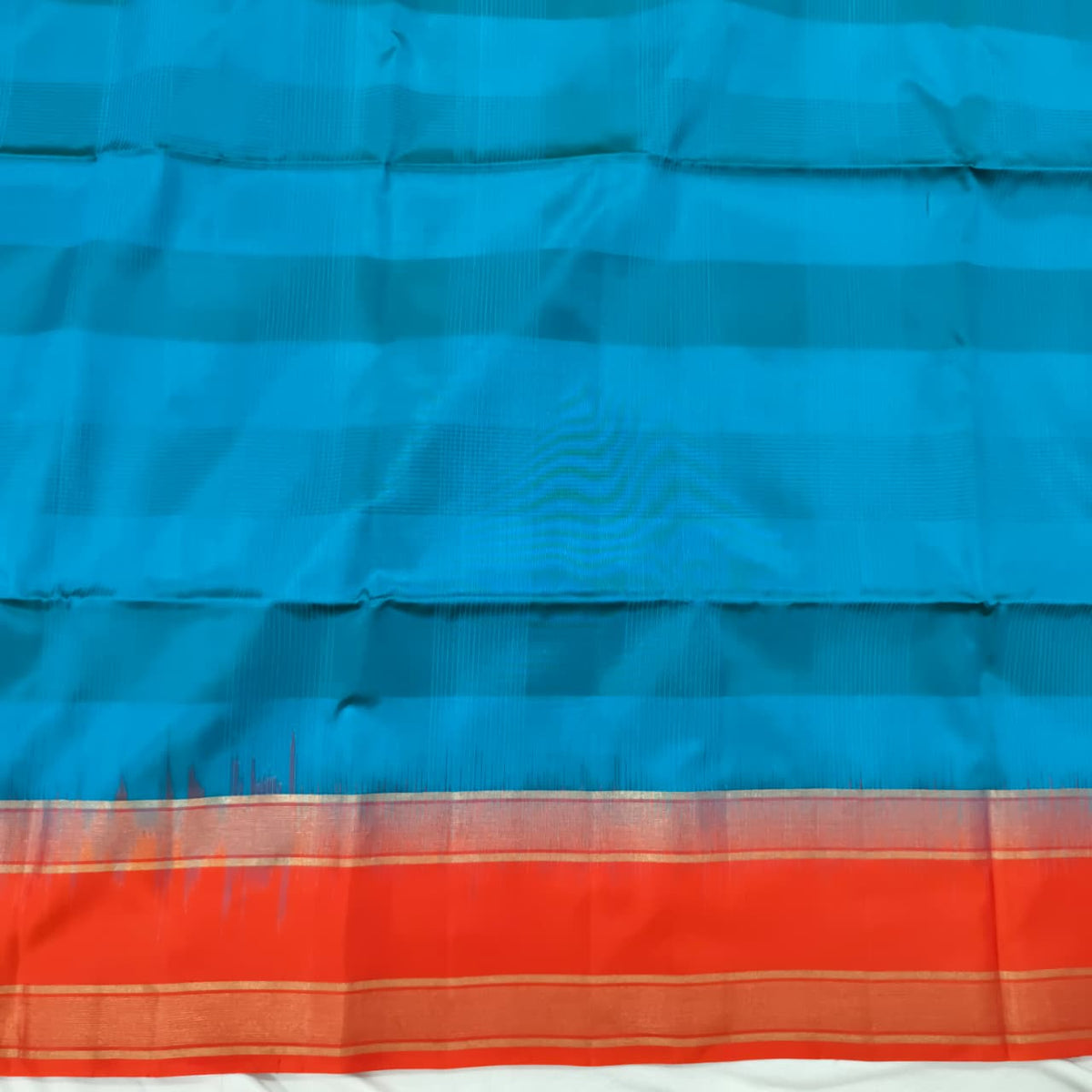 Pure Kanchi Soft Silk Saree – Blue and Orange