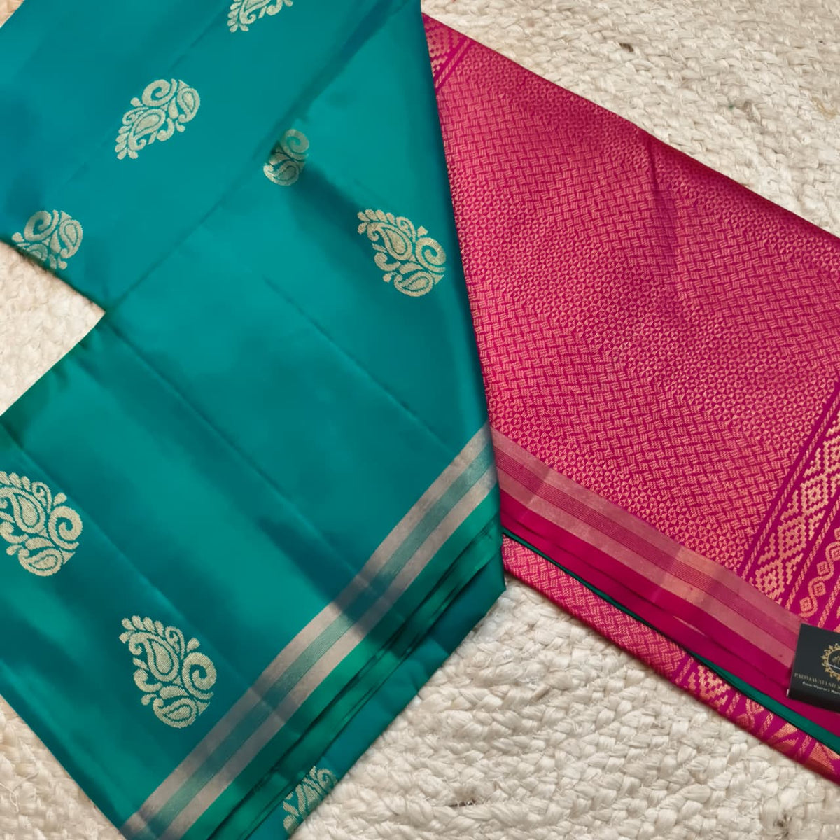 Pure Kanchi Soft Silk Saree – Rama Green and Magenta