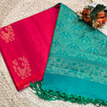 Pure Kanchi Soft Silk Saree – Rani Pink and Rexona Contrast