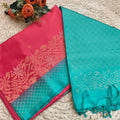 Pure Kanchi Soft Silk Saree – Pink and Light Blue