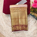 Lilac and Deep Maroon Kanchipuram Brocade Tissue Silk Saree