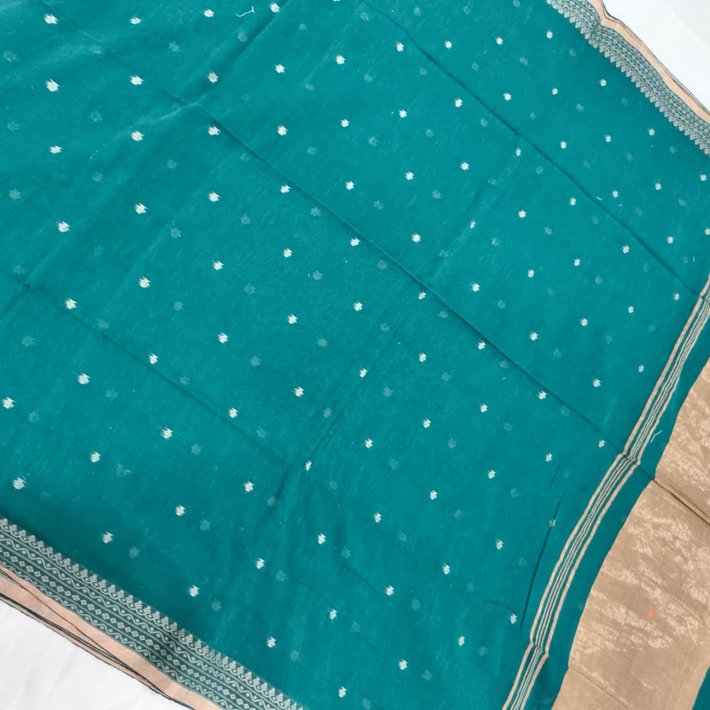 Bengal Cotton Saree- Rama Green