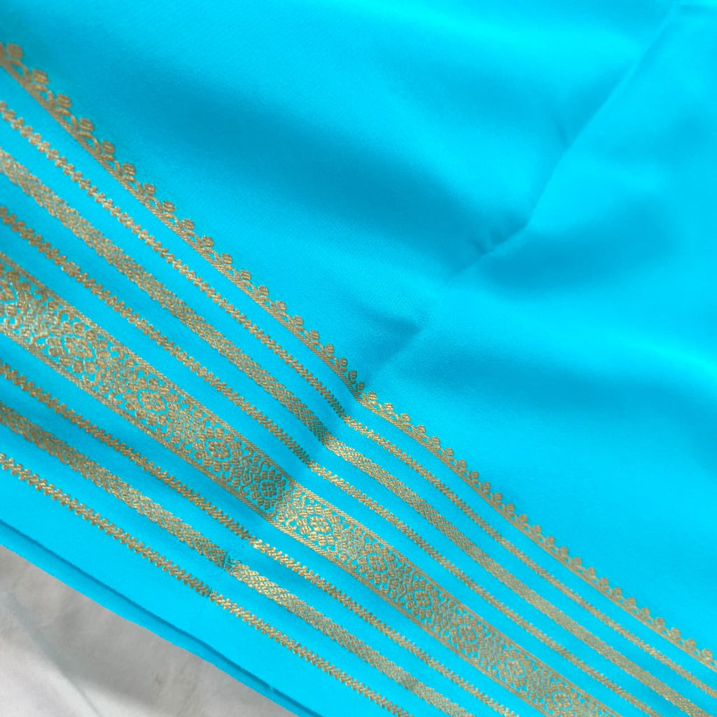 Pure Mysore Crepe Silk Saree – Light Blue (Self)