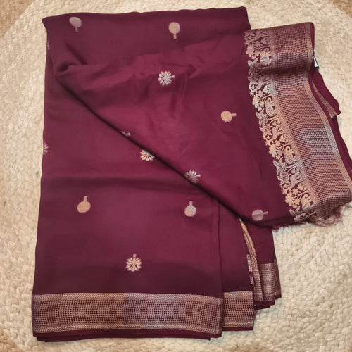 Dola Viscose Saree- Deep Wine