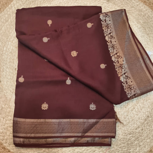 Dola Viscose Saree- Coffee Brown