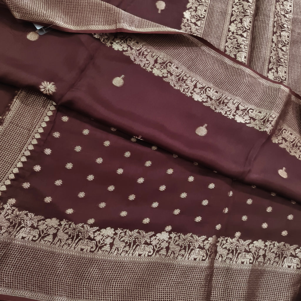 Dola Viscose Saree- Coffee Brown