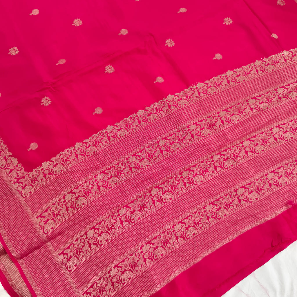 Dola Viscose Saree- Rani Pink