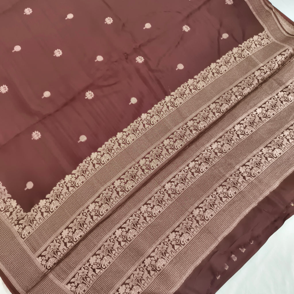 Dola Viscose Saree- Coffee Brown