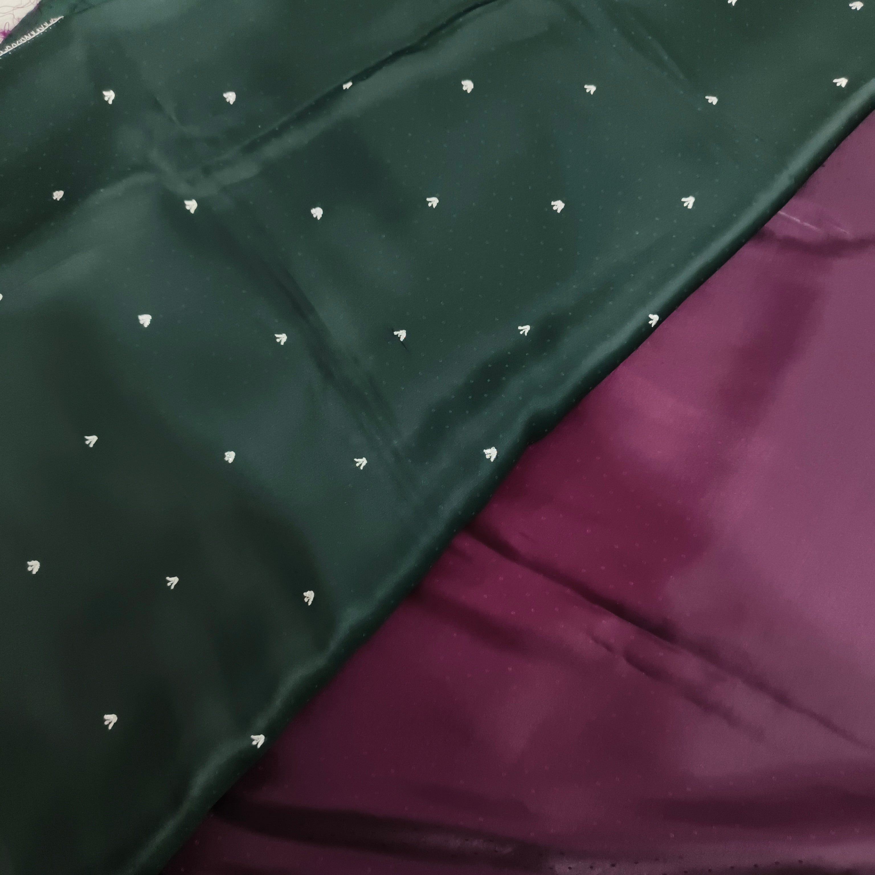 Deep Wine and Green Butter Silk saree