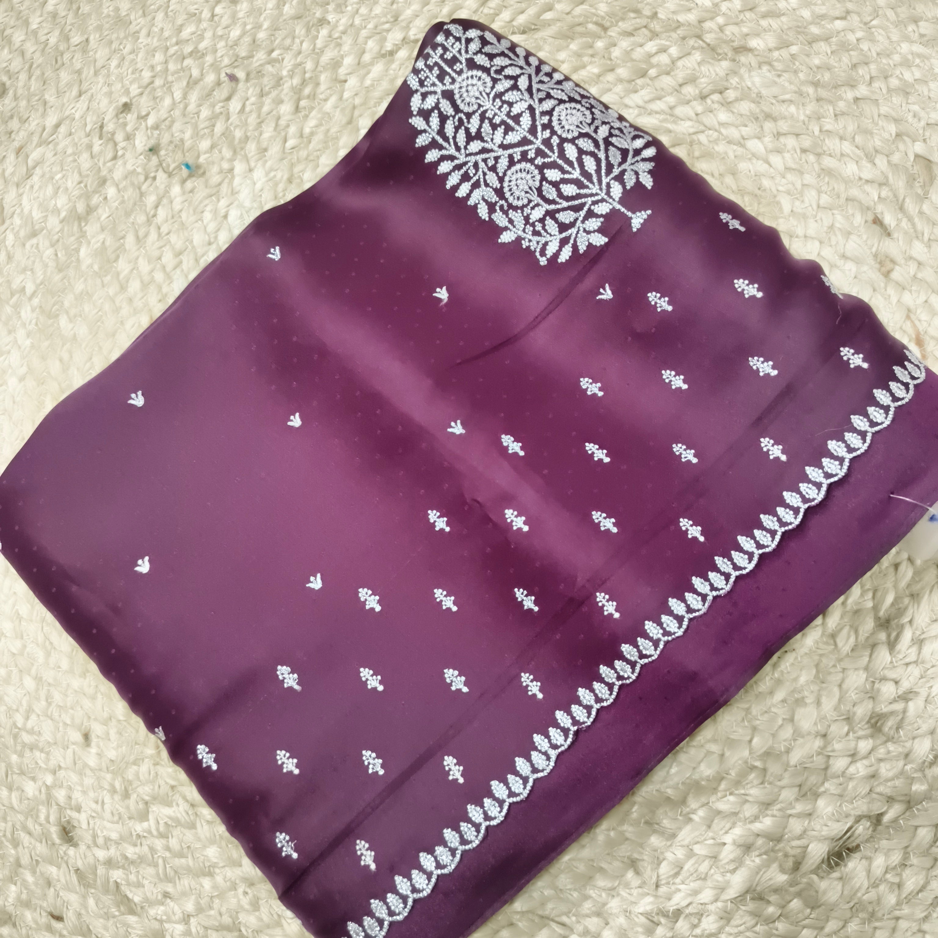Deep Wine and Green Butter Silk saree