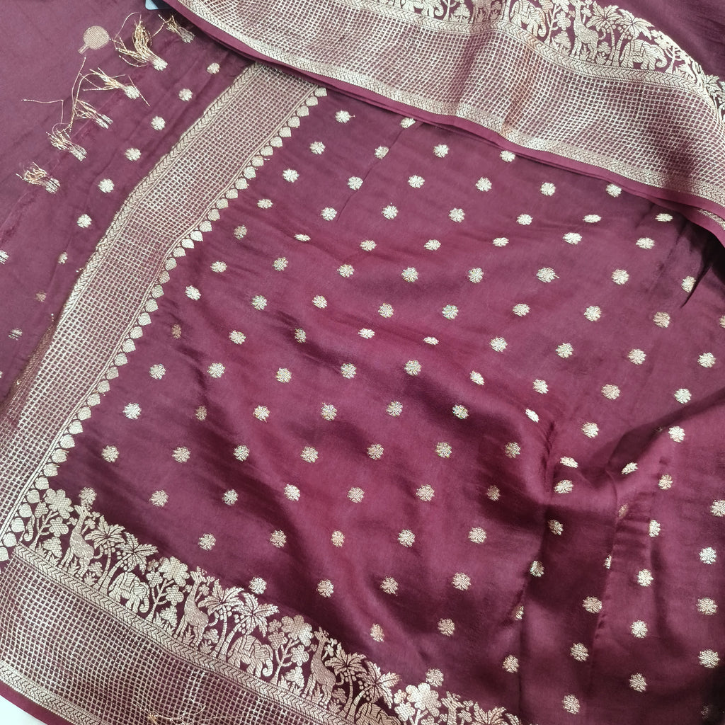 Dola Viscose Saree- Deep Wine