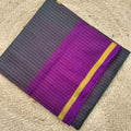 Pure Kanchipuram Silk Saree – Peacock Blue and Magenta Pink Contrast