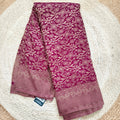 Banarasi Crush Georgette Saree- Wine color