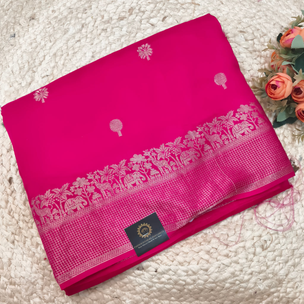 Dola Viscose Saree- Rani Pink