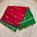 Silk Cotton Saree – Red and Green