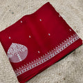 Red and Green Butter Silk saree