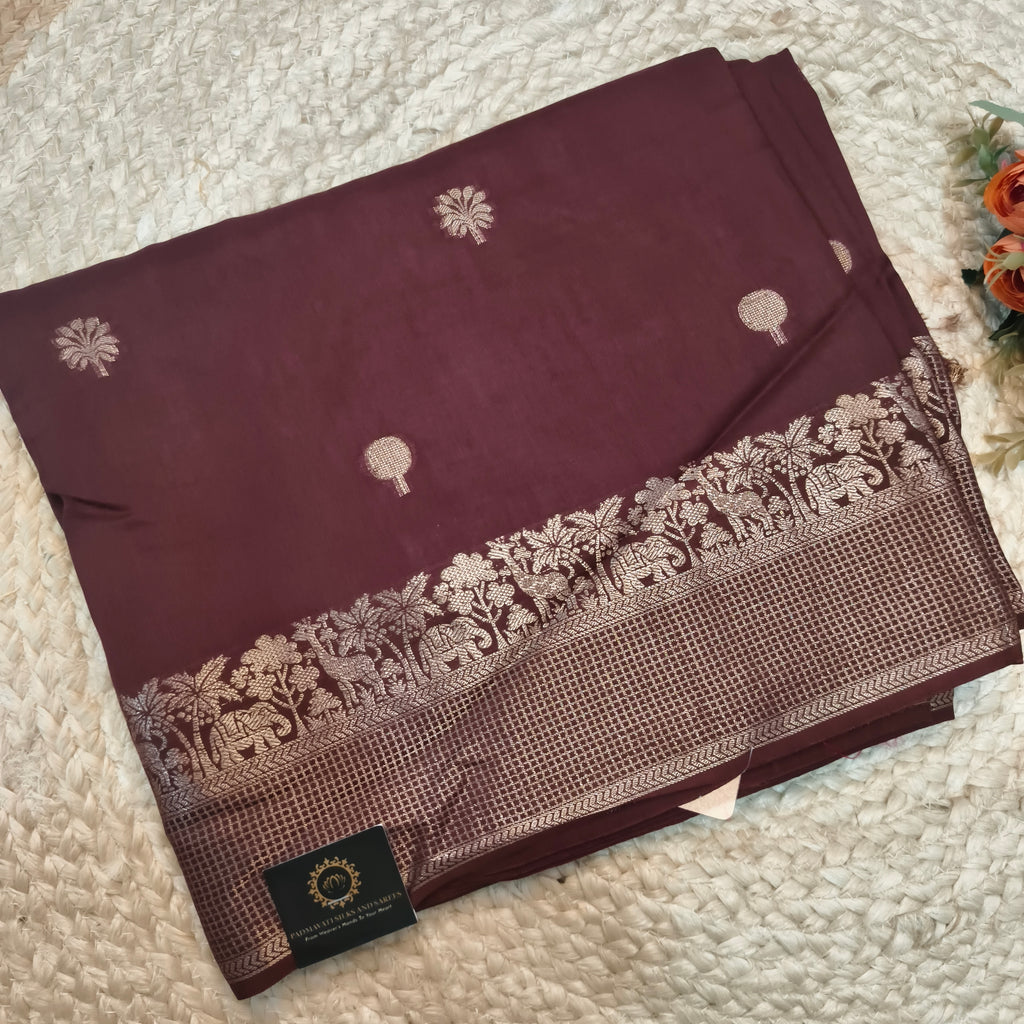 Dola Viscose Saree- Coffee Brown