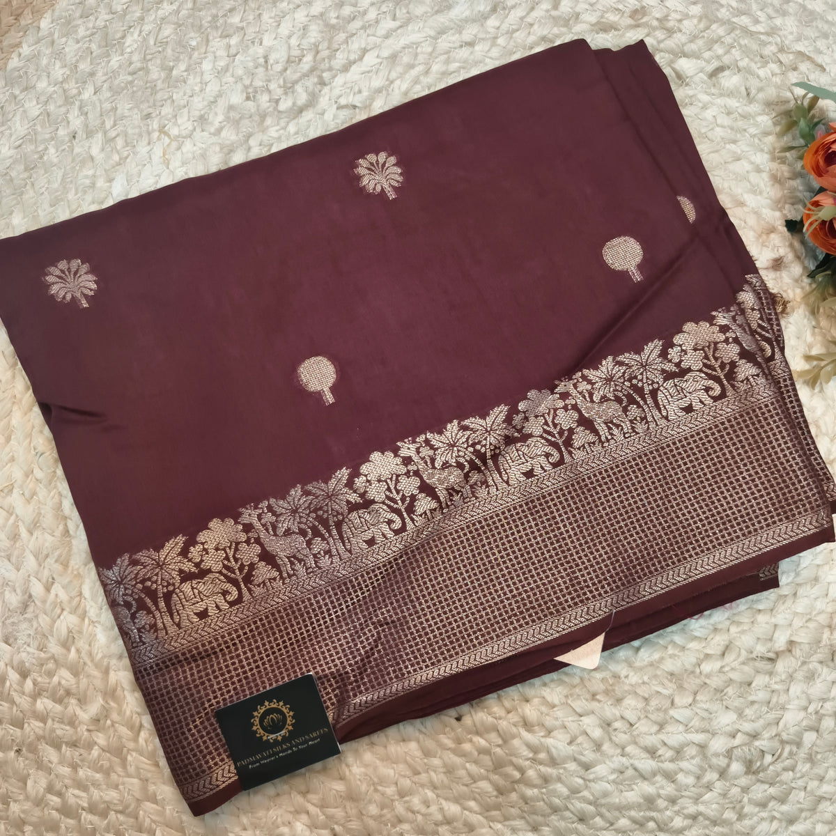 Dola Viscose Saree- Coffee Brown