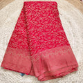 Banarasi Crush Georgette Saree- Red color