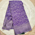 Banarasi Crush Georgette Saree- Purple color