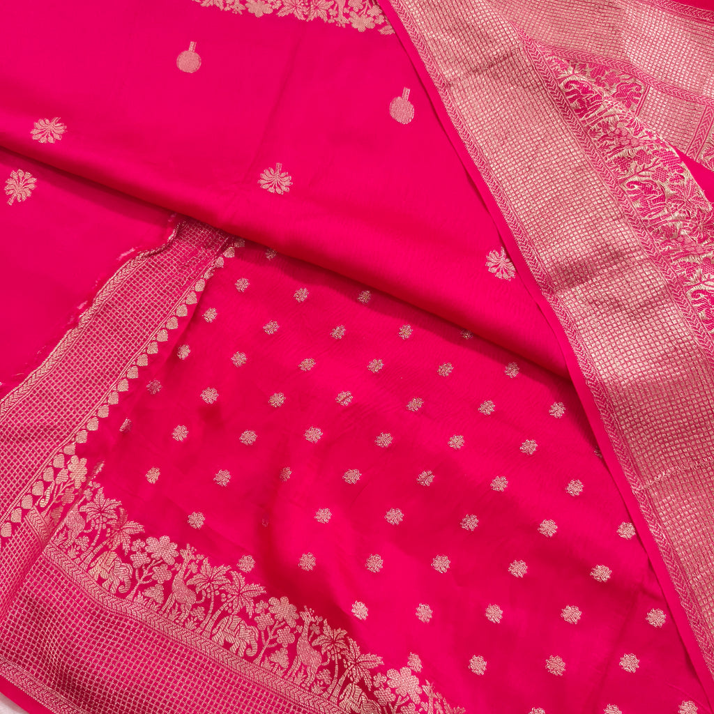 Dola Viscose Saree- Rani Pink