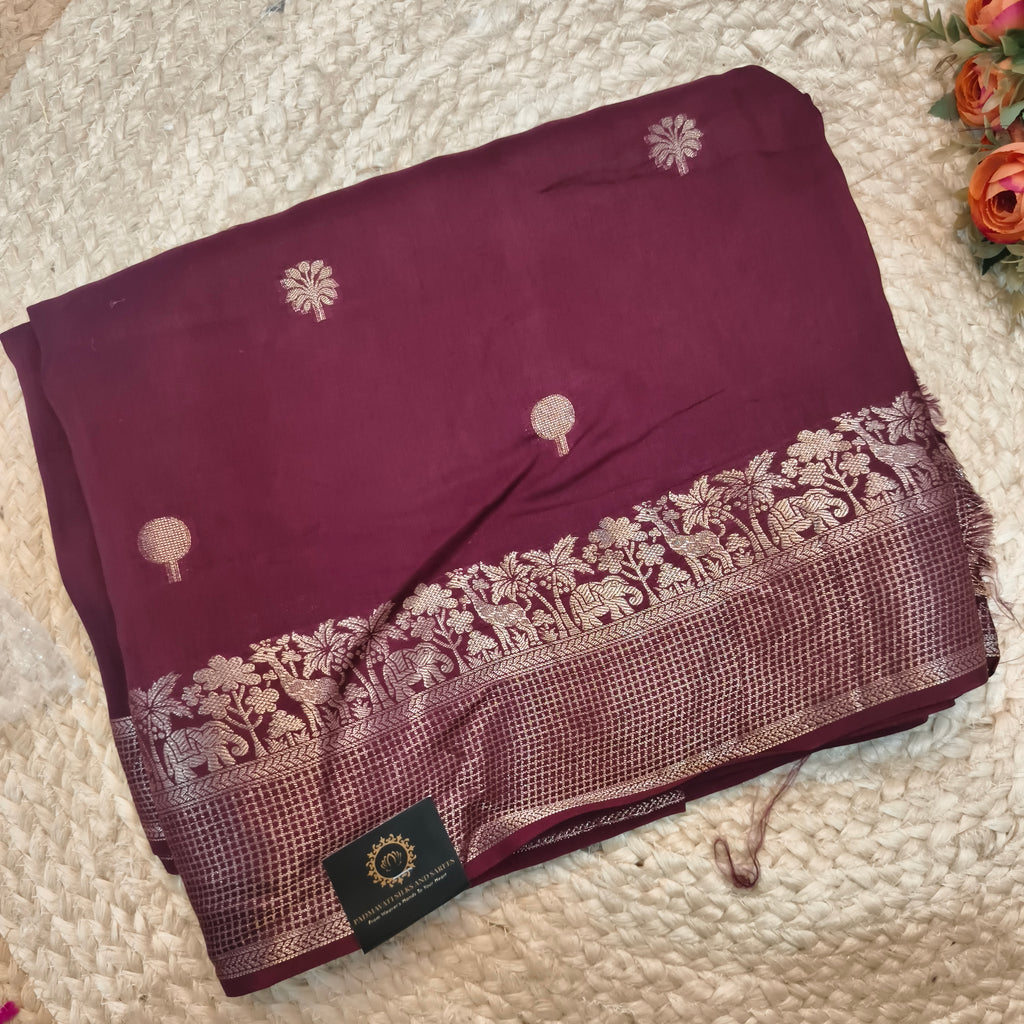 Dola Viscose Saree- Deep Wine