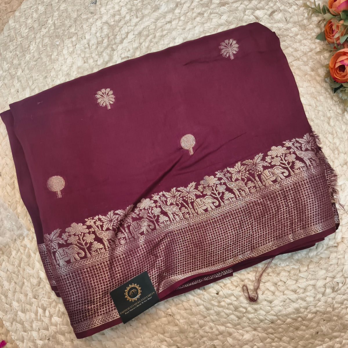 Dola Viscose Saree- Deep Wine